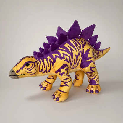 Yellow Purple Stegosaurus Stuffed Animal Side View