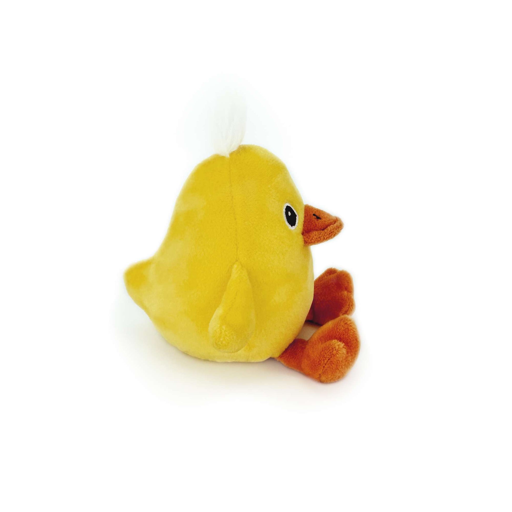 yellow cartoon duck plush toy side view